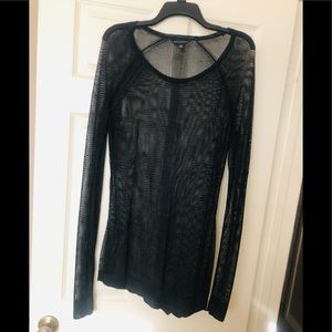 Rock & Republic Black Mesh Top